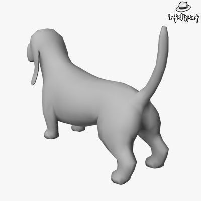 Low Poly Basset Hound Low-poly 3D model_2