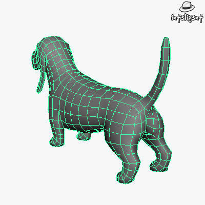 Low Poly Basset Hound Low-poly 3D model_5