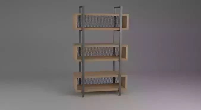 Industrial Style Bookshelf 3D model