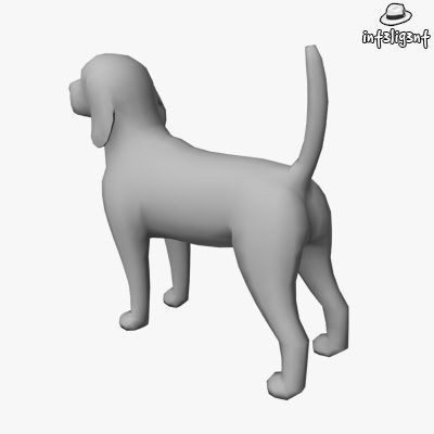 Low Poly Beagle dog Low-poly 3D model_2