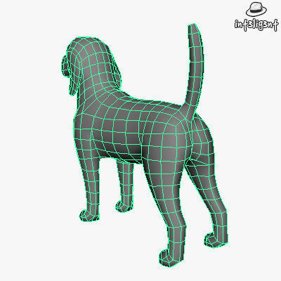 Low Poly Beagle dog Low-poly 3D model_5