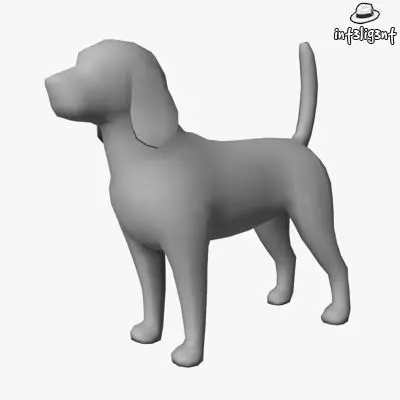 Low Poly Beagle dog Low-poly 3D model_0