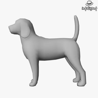 Low Poly Beagle dog Low-poly 3D model_1