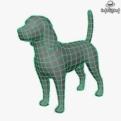 Low Poly Beagle dog Low-poly 3D model_3