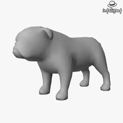 Low Poly English Bulldog Low-poly 3D model_0