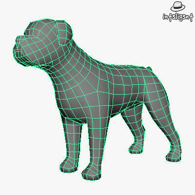 Low Poly American Bulldog  Low-poly 3D model_3