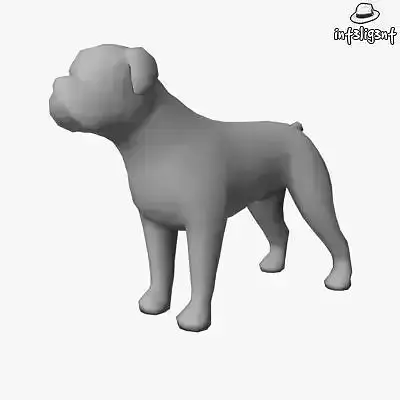Low Poly American Bulldog 