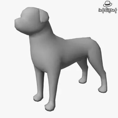Low Poly Rottweiler boxer dog Low-poly 3D model_0