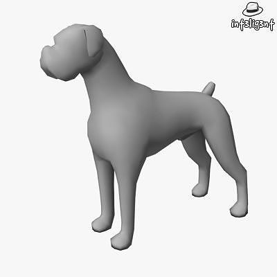 Low Poly Boxer dog Low-poly 3D model