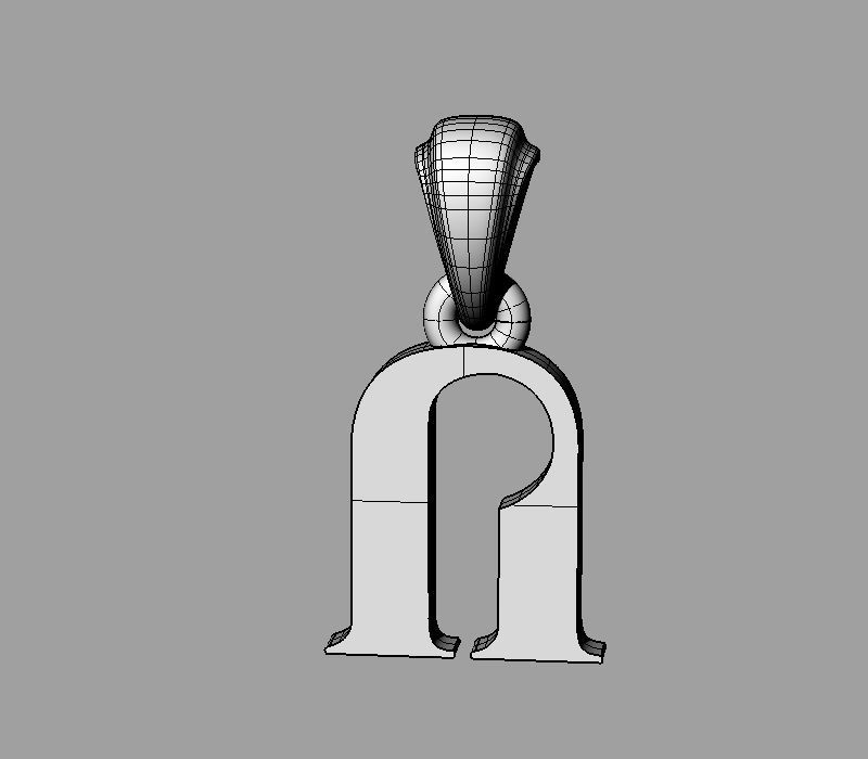 Decorative Letter Vo 3D print model_7