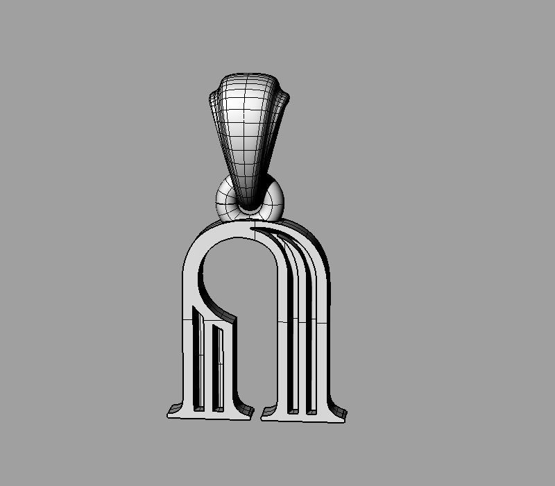 Decorative Letter Vo 3D print model_2