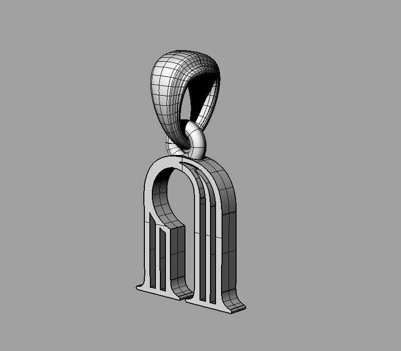 Decorative Letter Vo 3D print model_3