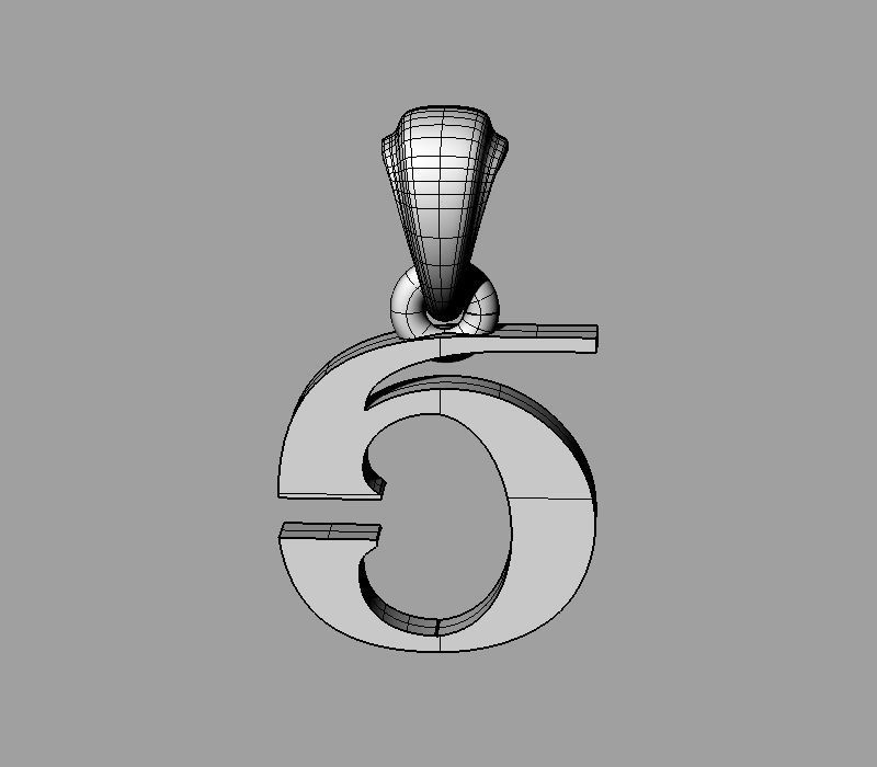 Decorative Letter Sh 3D print model_7