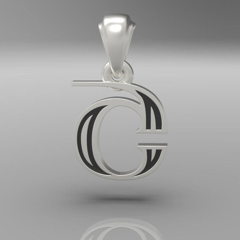 Decorative Letter Sh 3D print model_21