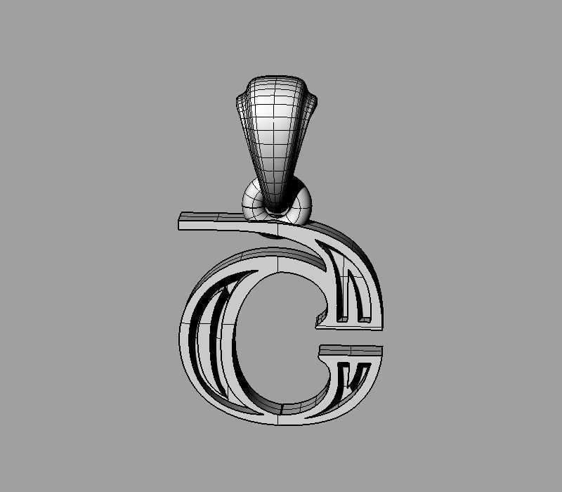Decorative Letter Sh 3D print model_2