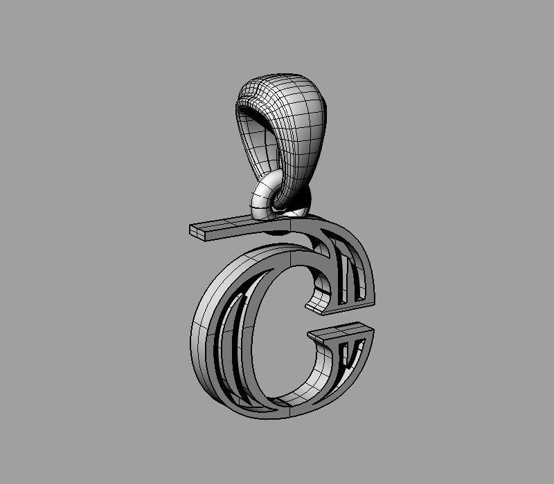 Decorative Letter Sh 3D print model_1