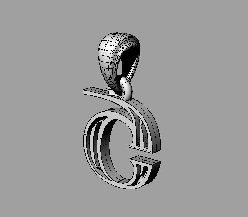 Decorative Letter Sh 3D print model_3