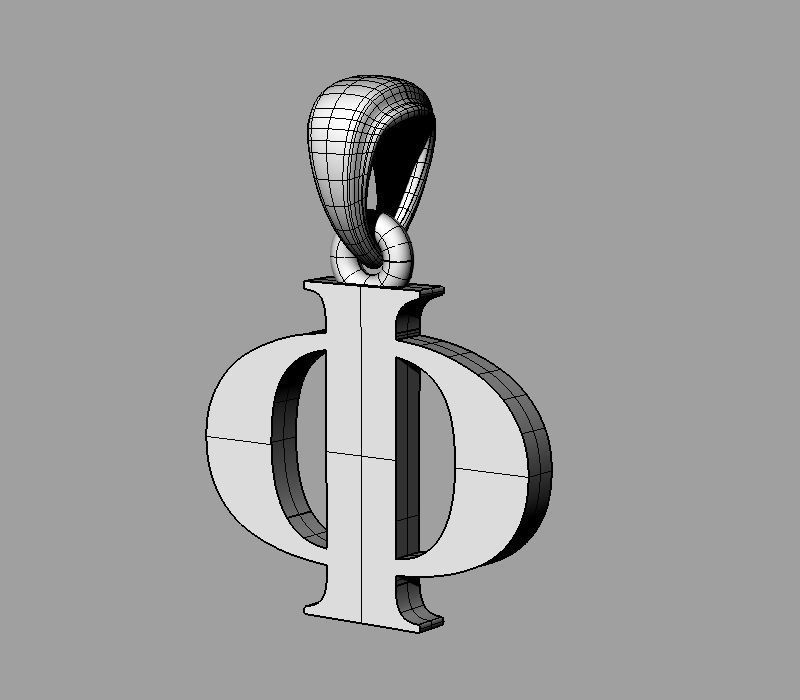 Decorative Letter Ph 3D print model_8