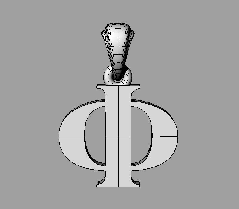 Decorative Letter Ph 3D print model_7