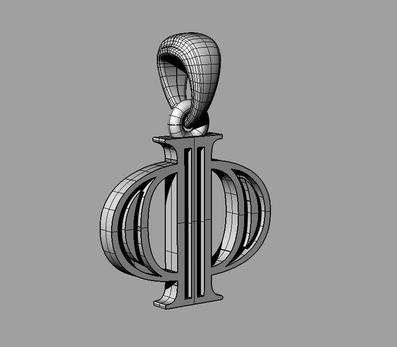 Decorative Letter Ph 3D print model_1