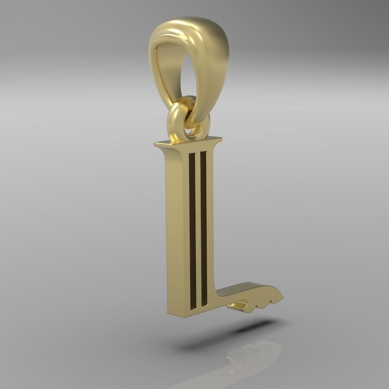 Decorative Letter L 3D print model_23