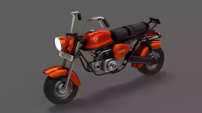 Stylized Cartoon Bike Low-poly 3D model