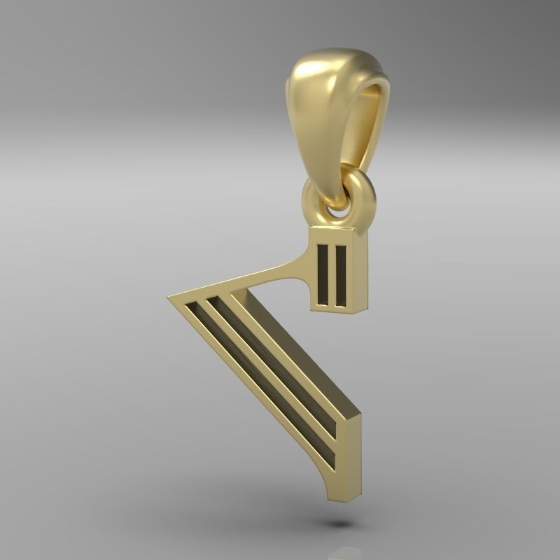 Decorative Letter H 3D print model_29