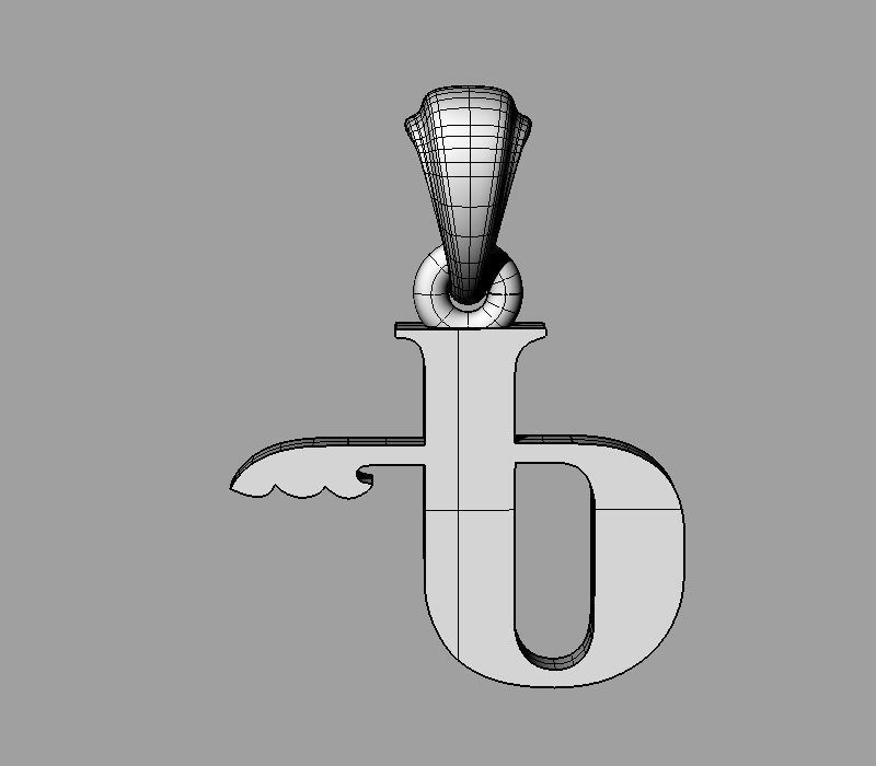 Decorative Letter Ge 3D print model_7