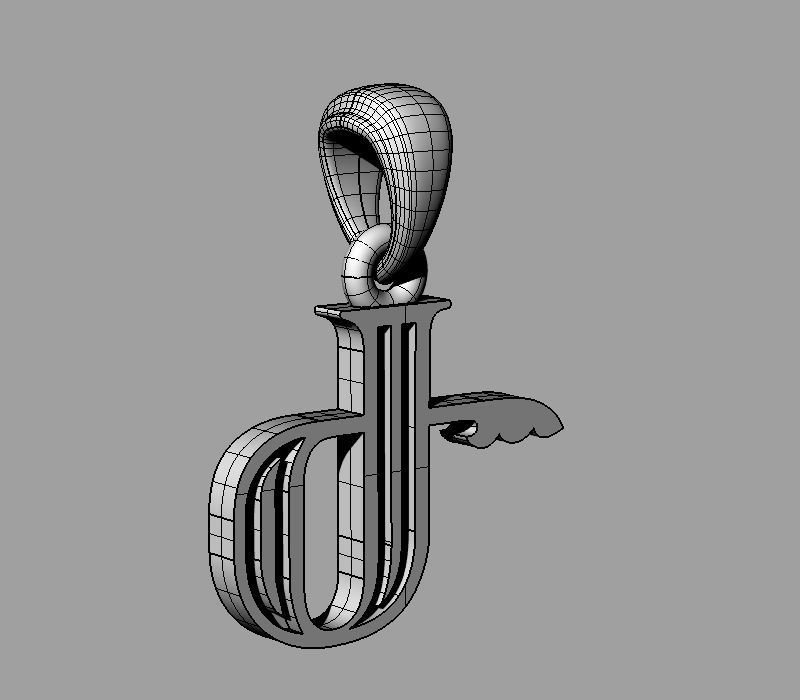 Decorative Letter Ge 3D print model_1