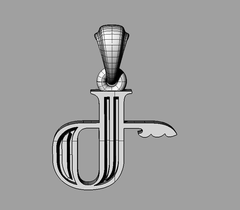 Decorative Letter Ge 3D print model_2