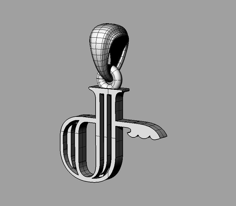 Decorative Letter Ge 3D print model_3