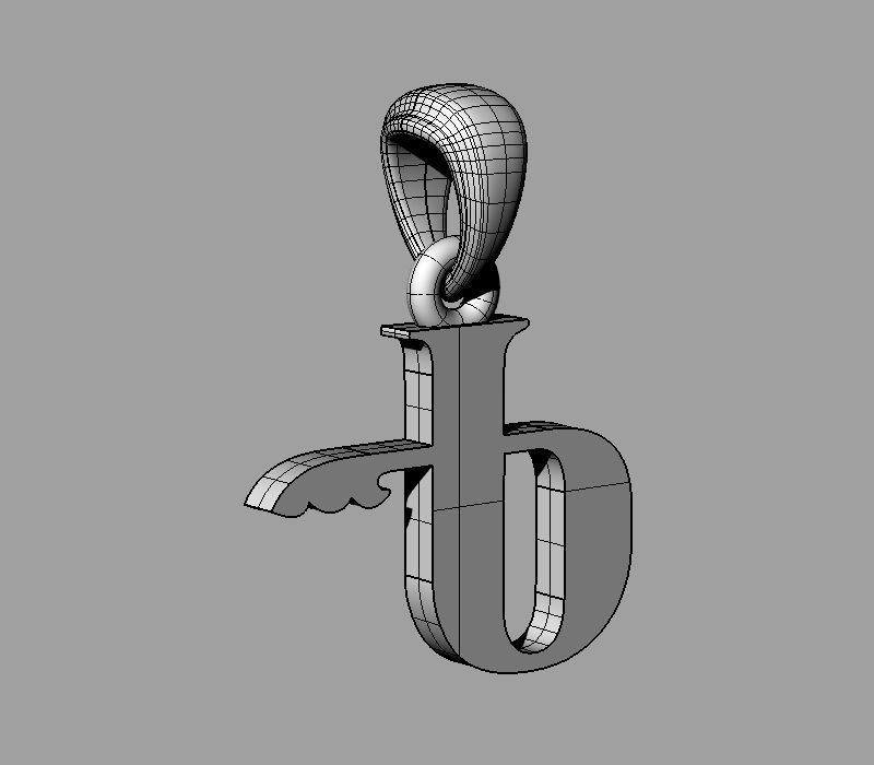 Decorative Letter Ge 3D print model_6