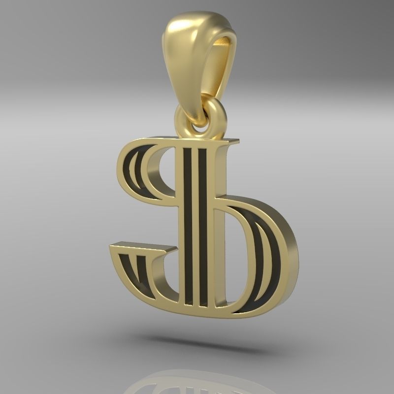 Decorative Letter F 3D print model_19