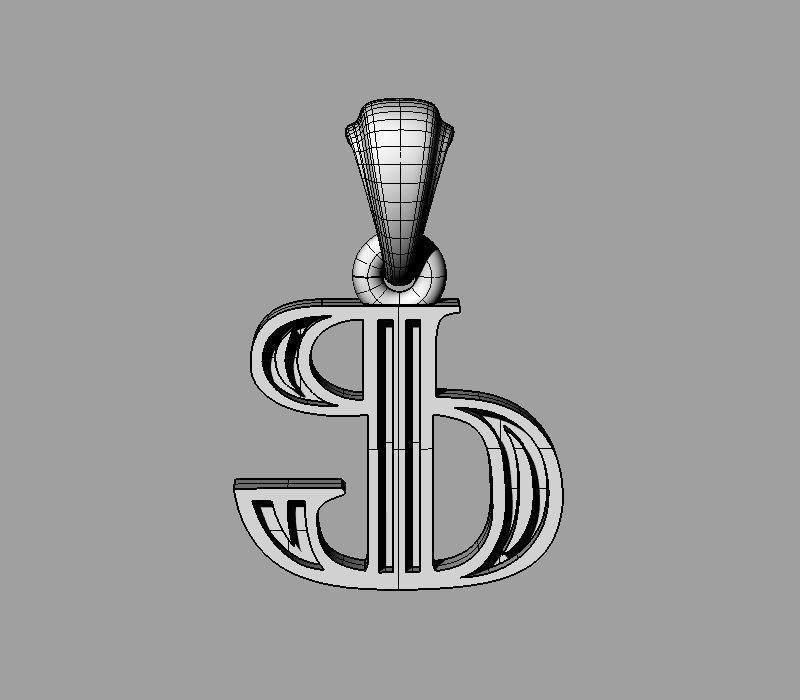 Decorative Letter F 3D print model_2