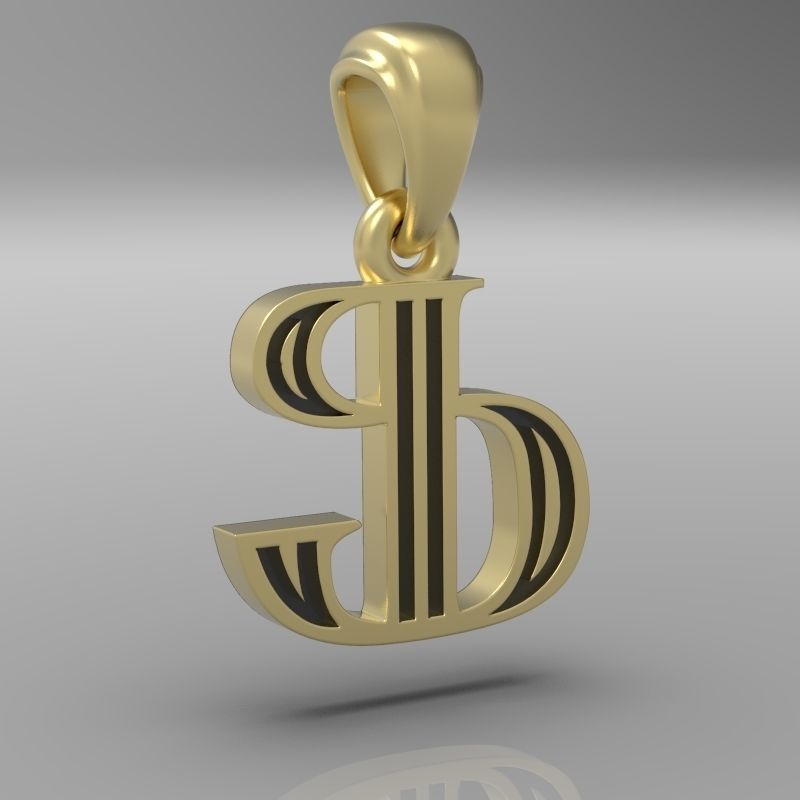 Decorative Letter F 3D print model_17