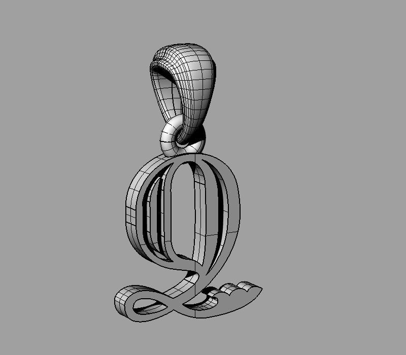 Decorative Letter Dj 3D print model_1