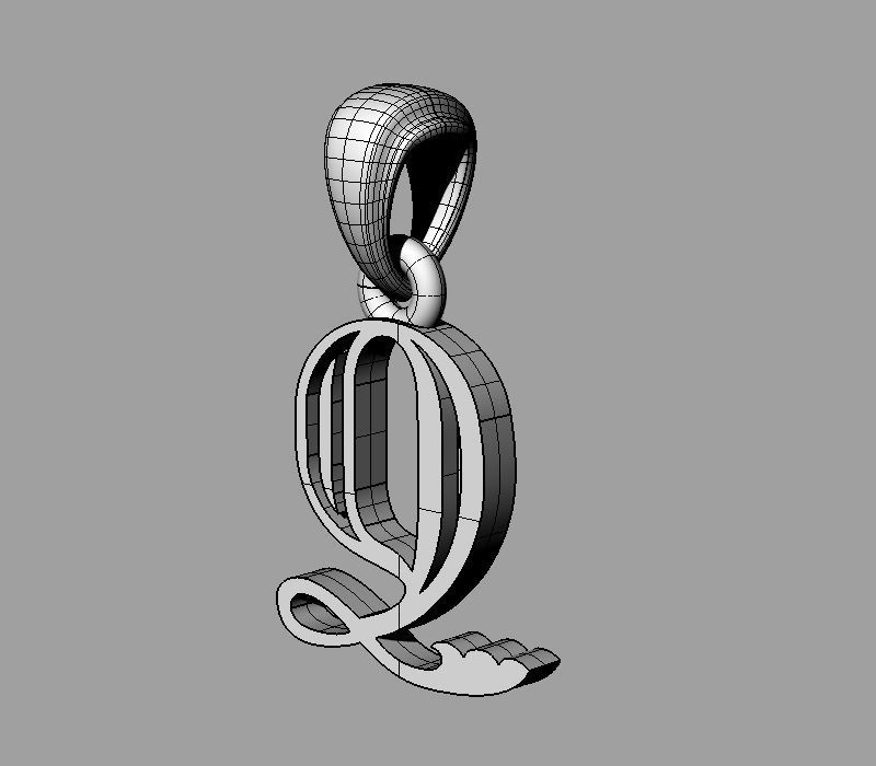 Decorative Letter Dj 3D print model_3