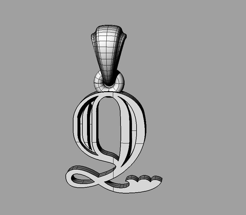 Decorative Letter Dj 3D print model_2