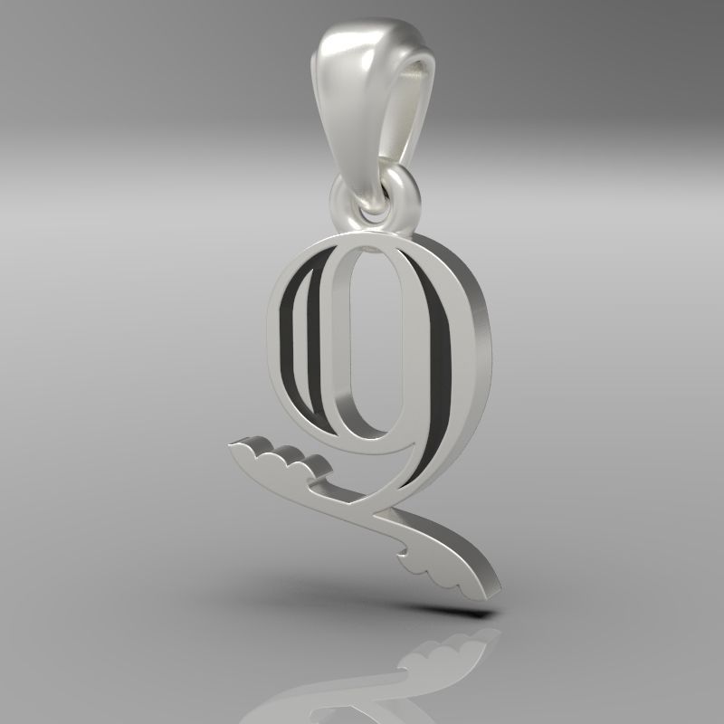 Decorative Letter Ch 3D print model_20