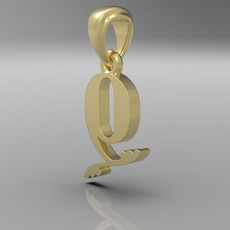 Decorative Letter Ch 3D print model_12