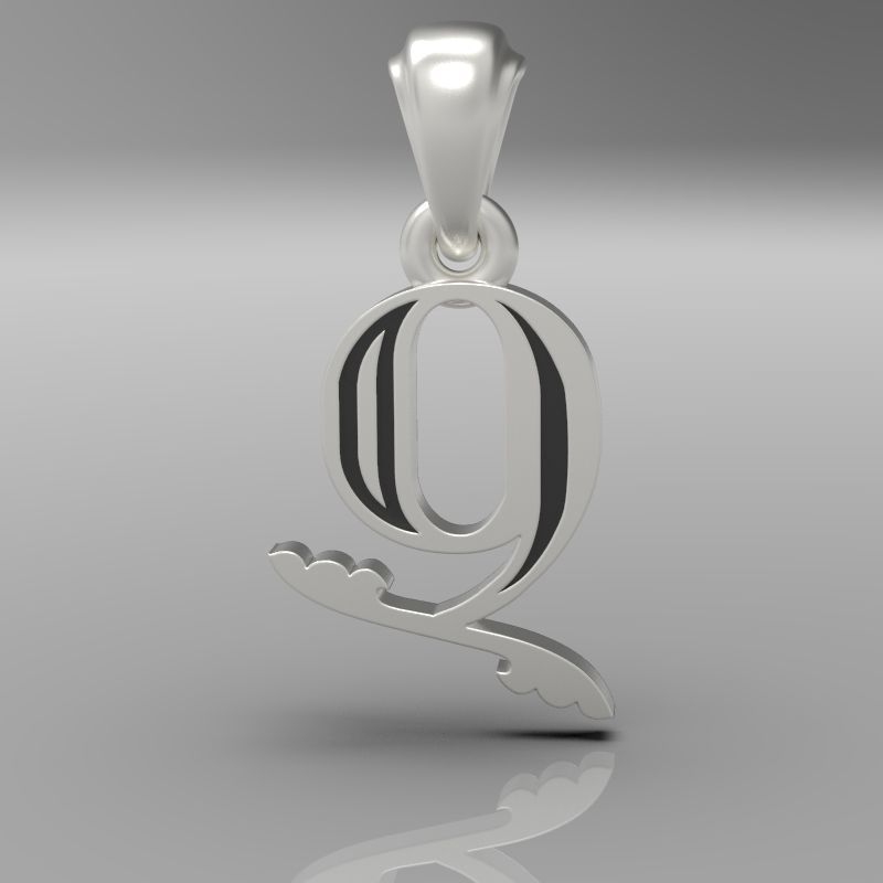 Decorative Letter Ch 3D print model_21