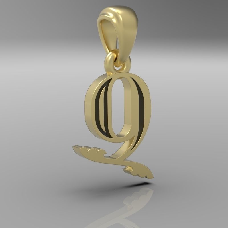 Decorative Letter Ch 3D print model_17