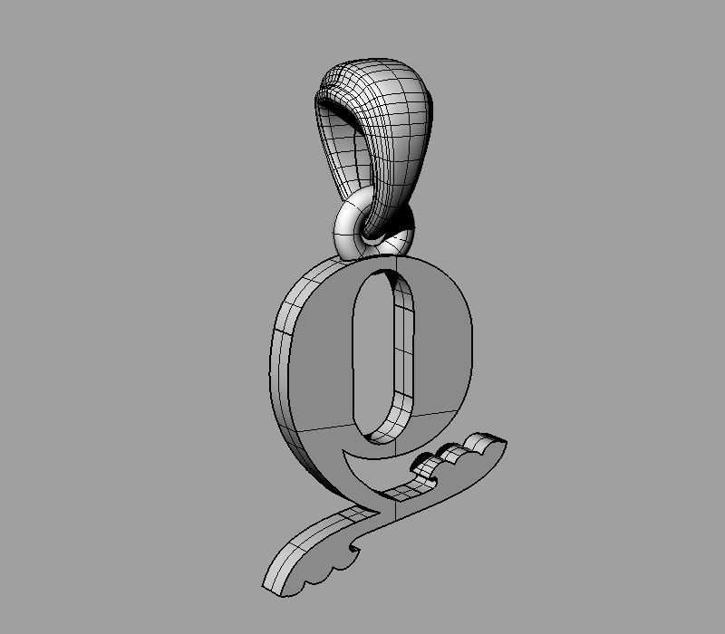 Decorative Letter Ch 3D print model_6