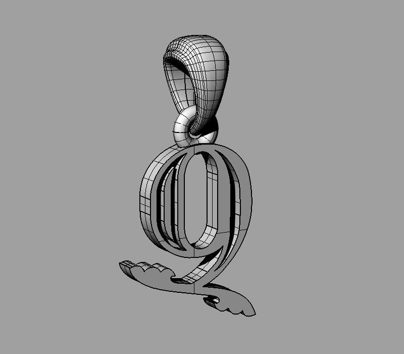 Decorative Letter Ch 3D print model_1