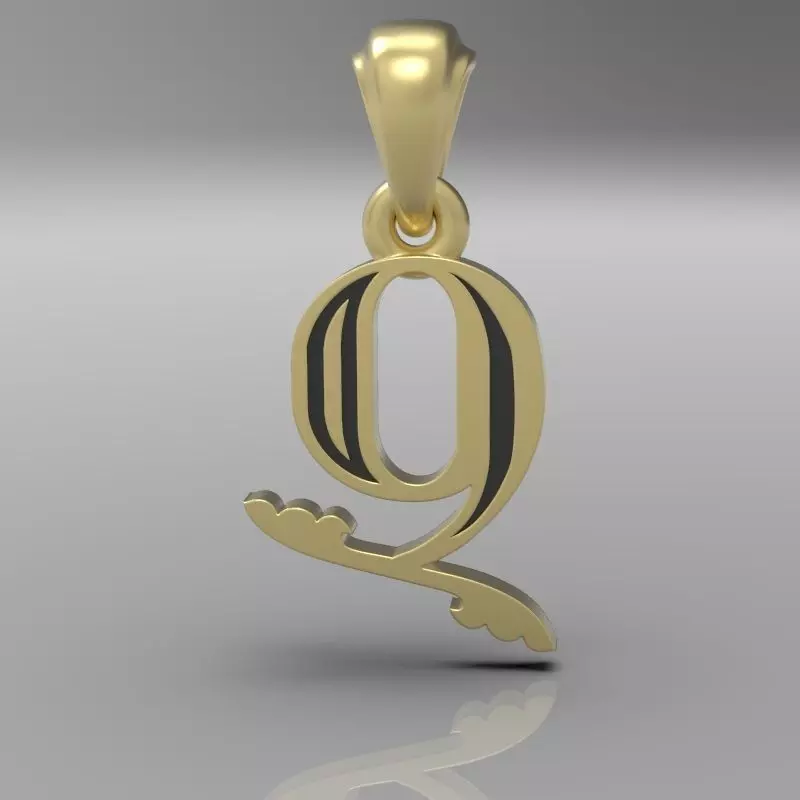Decorative Letter Ch 3D print model_0
