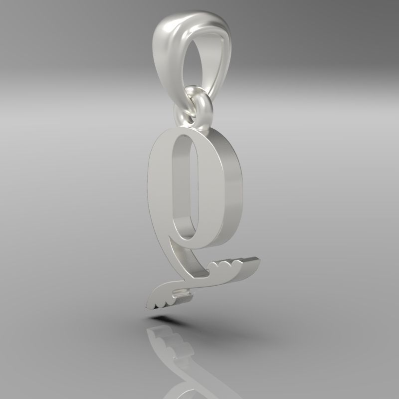 Decorative Letter Ch 3D print model_23