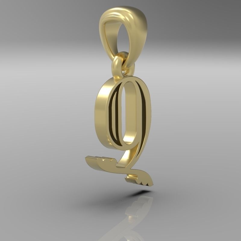 Decorative Letter Ch 3D print model_16