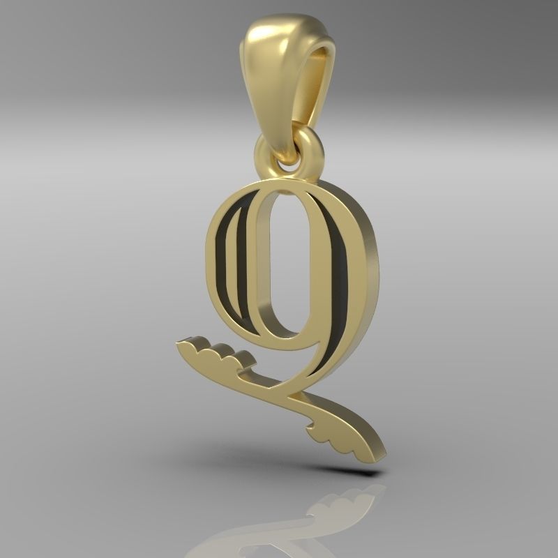 Decorative Letter Ch 3D print model_19