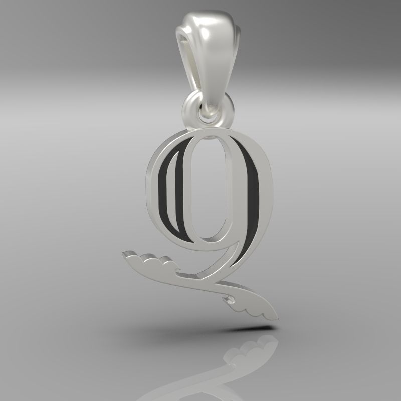 Decorative Letter Ch 3D print model_29