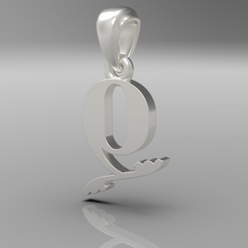 Decorative Letter Ch 3D print model_22
